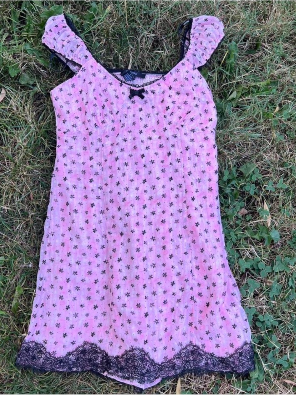 Forever 21 Pink Floral Lace-Trim Summer Dress